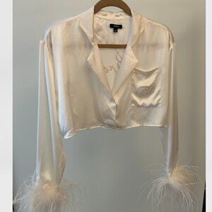 The Bar Bridal Silk PJ Top